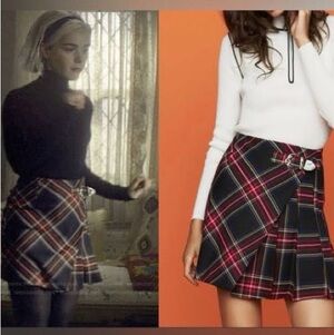 Make Judie Plaid Asymmetrical Pleated Skirt As Seen On Sabrina!